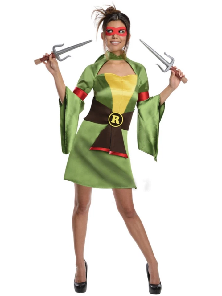 Sexy Disfraz de Rafael Tortugas Ninja Adolescentes Mutantes X-Pequeño XS 2-6 para Mujer Foto 1 de 1