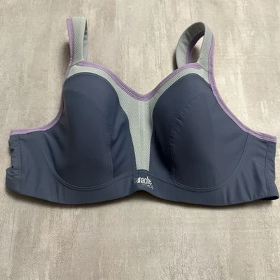 Sujetador deportivo Panache para mujer talla 38C gris púrpura convertible correas estilo #5021 Foto 1 de 4