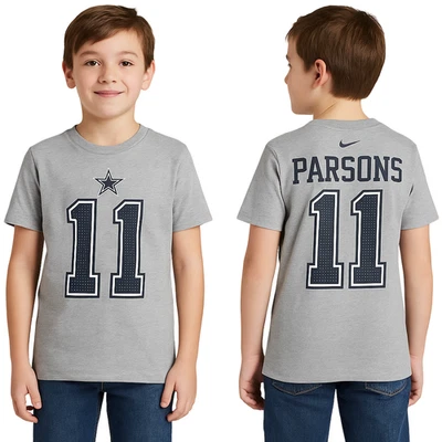 Nike Youth Dallas Cowboys Micah Parsons #11 Gray T-Shirt Size XLarge (18/20) New - Image 1 of 4