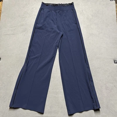 Pantalón Athleta Metropolis Pierna Ancha Mujer 4 Azul Tobillo Cremallera Ocio Bolsillos Usado en Excelente Condición Foto 1 de 4