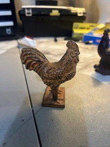 Cast Iron Small Rooster Figurine 3.1" x 1.8" and 3.5" tall - Picture 1 of 6