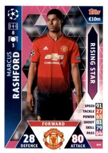 Topps Match Attax 2018-19 UEFA CL #RS9 Marcus Rashford Rising Stars - Foto 1 di 2