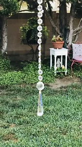 CRYSTAL GLASS PRISM SUN CATCHER MOBILE WIND CHIME SUNCATCHER - Picture 1 of 9