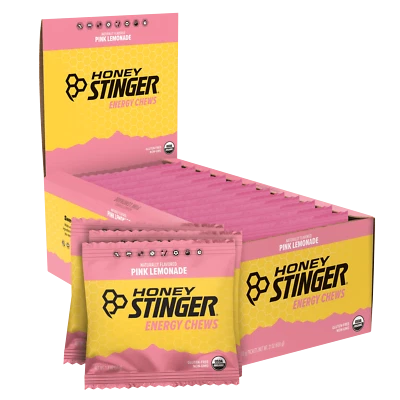 Honey Stinger Organic Energy Chews, Pink Lemonade, 1.8 oz, 12 Count Box - Image 1 of 4