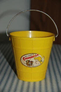 Vintage Disney Plastic Pail -- Cinderella & Donald Duck -- 1950s - Picture 1 of 6