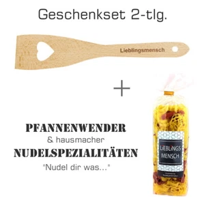 Geschenkset 2-tlg. „Lieblingsmensch“ Herz-Nudeln „Lieblingsmensch“ und Herz-Pfan - Bild 1 von 1