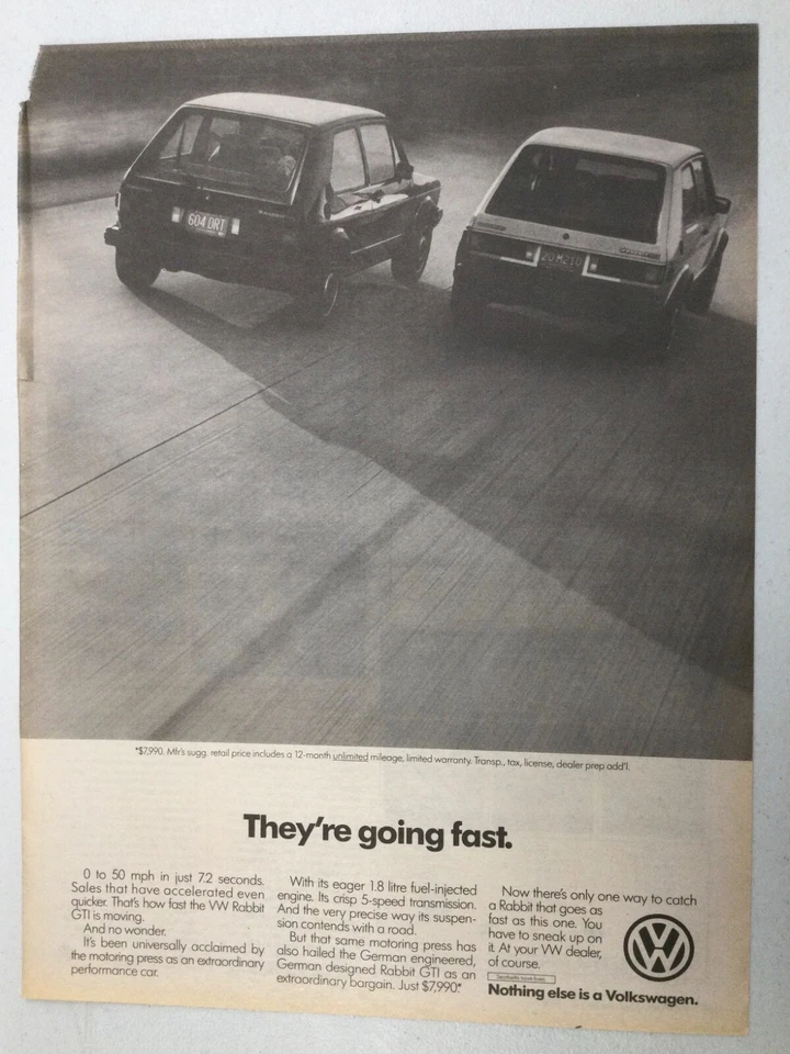 Anuncio AW 58 1983 Volkswagen Rabbit GTI van rápido. 9-19-83 Foto 1 de 1