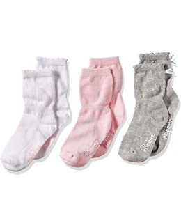 Robeez 3 Pairs Infant Socks Pink/Grey/White 12-24 Month. Brand New - Picture 1 of 6