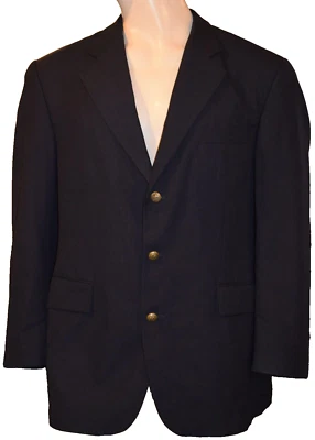 Casaco esportivo masculino CHAPS by Ralph Lauren 43R preto lã metal botões jaqueta blazer - Imagem 1 de 4