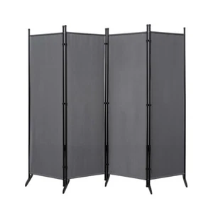 Paravent Grau Raumteiler Stellwand Faltbar 200×176cm Sichtschutzwand Balkon - Bild 1 von 6