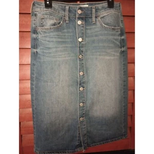 SO full button down denim belted five pocket skirt women's - Picture 1 of 13