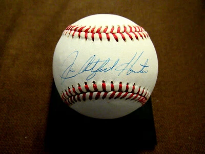 JIM CATFISH HUNTER YANKEES A'S HOF PITCHER SIGNED AUTO VINTAGE OAL BASEBALL JSA - Image 1 of 3