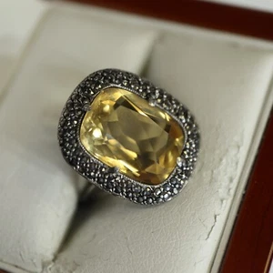 Historischer Markasit Citrin Ring 830 Silber, Gr. 62 = 7,0 g - Bild 1 von 7
