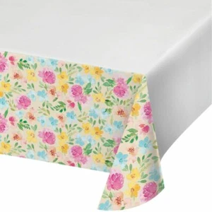 Water Color Easter Bunny Paper Tablecloth 54" x 102" Easter Tableware Decoration - Picture 1 of 1