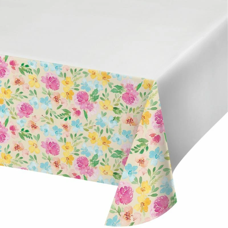 Toalha de mesa de papel coelhinho da Páscoa cor água 54 x 102 decoração de louça de Páscoa - Imagem 1 de 1