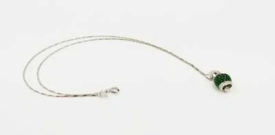 COLLANA CAMPANELLA FULL ZIRCONATA VERDE IN ARGENTO 925 RODIATO IN ORO 18KT - Immagine 1 di 3