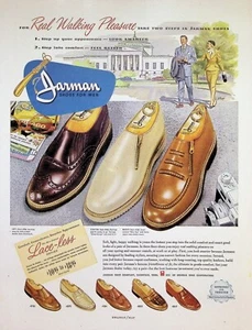 VINTAGE 1950s Print Ad ~ Jarman Shoes for Men ~ Real Walking Pleasure - Picture 1 of 1