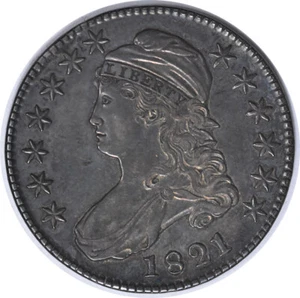 1821 Bust Silver Half Dollar O-107 R-4 AU Uncertified #911 - Picture 1 of 2
