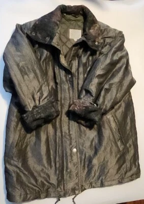 Current Seen - Vintage Coat - 20W - Zip/Button - Iridescent Gray W/Fabric Trim - Image 1 of 4