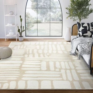 Abani Nuevo Collection Area Rug - Neutral Beige/Cream Abstract Design - 7'9" ... - Picture 1 of 9