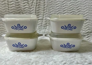 Corning Ware P-43B Blue Cornflower Petites mit Deckel 4 Stück LESEN* - Bild 1 von 11