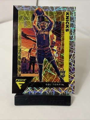 2020-21 Flux Obi Toppin Rookie Velocity Lazer Silver Prizm New York Knicks - Image 1 of 3