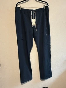 Figs Cairo Cargo Scrub Pantaloni in Navy Uomo Chiusura Cravatta Figs Taglia XL - Foto 1 di 10