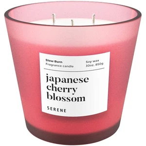 Large Scented Candle, Japanese Cherry Blossom, 30oz 3 Wick Huge Candle, Seren... - Foto 1 di 6