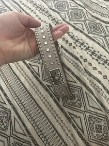 Youth Nocona Western Belt Size 26 Brown Leather Rhinestones - Picture 1 of 13