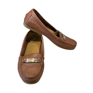 COACH Olive-Brown Pebbled Soft Leather Loafers Slip On Flats Women's Size 6B - Picture 1 of 12