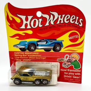 Vintage Hot Wheels Redline 1972 Gold Open Fire w/Drivin Gear TOUGH Blister Pack! - Picture 1 of 14