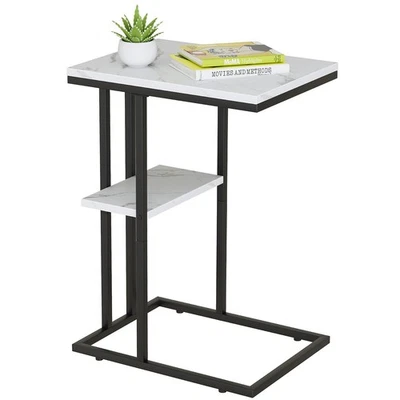 C Shaped End Table,Small Side Table for Couch and Bed, Gold Snack Couch Table... - Image 1 of 4