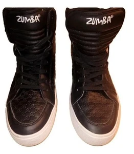 ZUMBA Street Boss High Top Sneakers Womens Size 12 Black Trainers Dance Z Slide - Picture 1 of 12