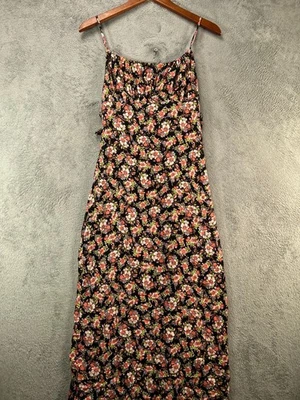 Forever 21 NEW Womens Small Black Floral Maxi Dress Spaghetti Straps Rayon Lined - Image 1 of 4