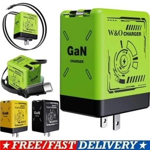 Cargador Gan 1PC 2 en 1 (Tipo C/L), 120W Compatible Rápido, Pared Retráctil NUEVO - Imagen 1 de 9