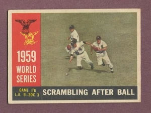 1960 TOPPS WORLD SERIES GAME 6 #390 - LOS ANGELES DODGERS WIN - EX (2650) - Picture 1 of 2