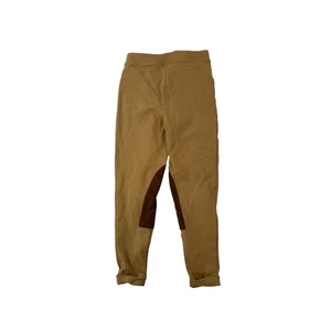 Polo Ralph Lauren Kids Riding Pants Brown Knee Patch Leggings Girls Small S 7 - Picture 1 of 5