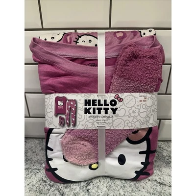 Conjunto de pijama de 3 piezas de ropa de dormir para mujer Hello Kitty M (8-10) nuevo Sanrio Foto 1 de 4