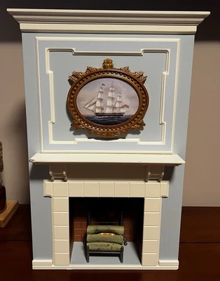 Muñeca American Girl Caroline's Parlor FIREPLACE MANTLE Sección Juego Azul 2012 Foto 1 de 4
