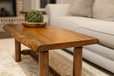 Southern Rustic Logwerks Log Coffee Table Live Edge - Image 1 of 4