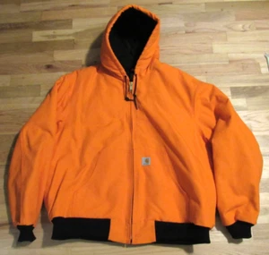 Carhartt Mens XXL Blaze Orange Active Work Jacket J140 BLZ USA Made - Picture 1 of 5