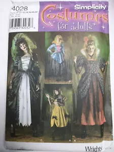 Dead Wench Goth Dress P5 12 14 16 18 20 Costume Simplicity 4028 Sewing Pattern - Picture 1 of 5