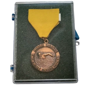 1977 Moore League California Swim Relay Paul Coluzze Embossed Bronze Medal - Picture 1 of 6