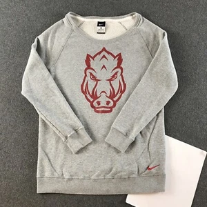 Arkansas Razorbacks Nike Sweatshirt Mens Small Gray Hog Logo SEC NCAA #6304 - Picture 1 of 9