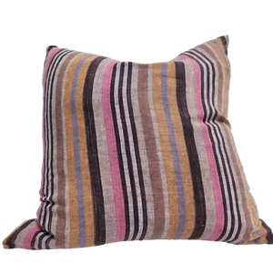 Mediterranean Yarn Dyed Pure French Linen Cushion 55cm Square - Mutliple - Picture 1 of 3