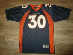 Denver Broncos #30 Terrell Davis NFL Starter Jersey LG 48 Vintage Mens - Picture 1 of 4
