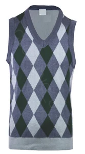  Herren Argyle V-Ausschnitt ärmelloser Pullover Overall Tank Top Jersey Golf Freizeit S-2XL - Bild 1 von 15