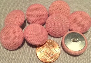 8 Knit Fabric Front Metal Back Shank Buttons Soft Pink 19mm 3/4" # 7918 - Picture 1 of 1