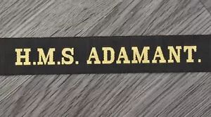 Royal Navy Cap Tally Ribbon - H.M.S. Adamant. (DOT) - Submarine Depot Ship - Picture 1 of 3