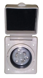 American Motorhome RV 110 Volt 30amp 3 Pin Exterior Hook Up Socket White 301EL-B - Picture 1 of 1
